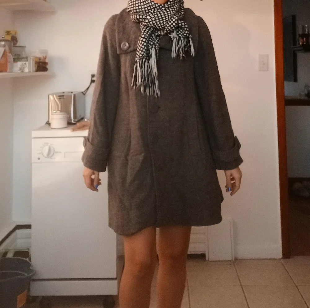 ⚡️SALE⚡️H&M Gray Wool Coat - Picture 6 of 11